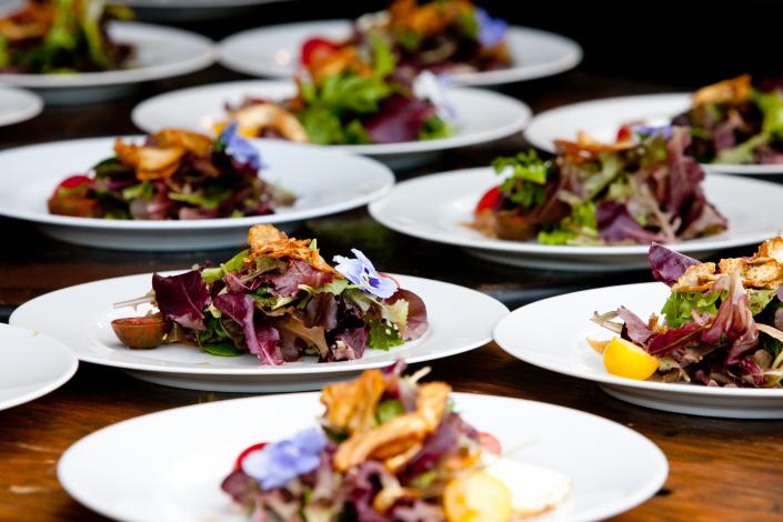 The salads are ready to be served.